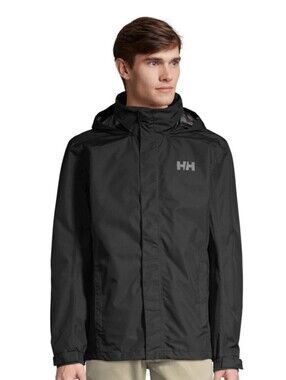 Helly Hansen Black Waterproof Hooded Coat